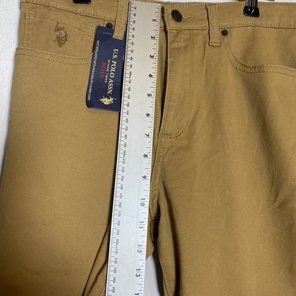NWT US Polo Assn Boys Straight Twill Jeans Honey Size 18 Preppy Uniform Gorpcore - Picture 6 of 13